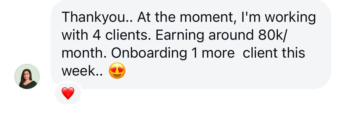 Student win screenshot: ₹80,000 / month · 4 clients